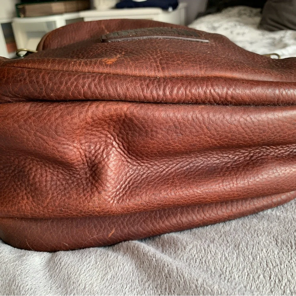 Vintage Duluth‎ Trading Lifetime Brown Leather Travel Messenger Crossbody Bag
